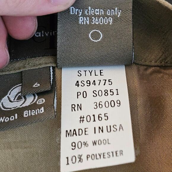 Vintage Calvin Klein Wool Pencil Skirt Womens Size 6 Made in USA Above the Knee - Picture 8 of 10